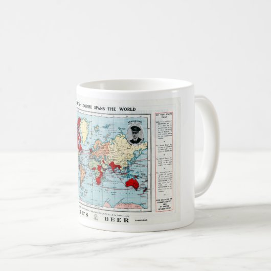 ヴィンテージ·ザ·ブリティッシュ·エンパイアが世界地図に広がる コーヒーマグカップ (正面右)