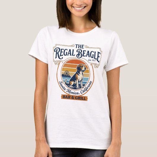 ヴィンテージ ザ・リーガル・ビーグル 設立 1977 サンタモニカ Tシャツ (正面)