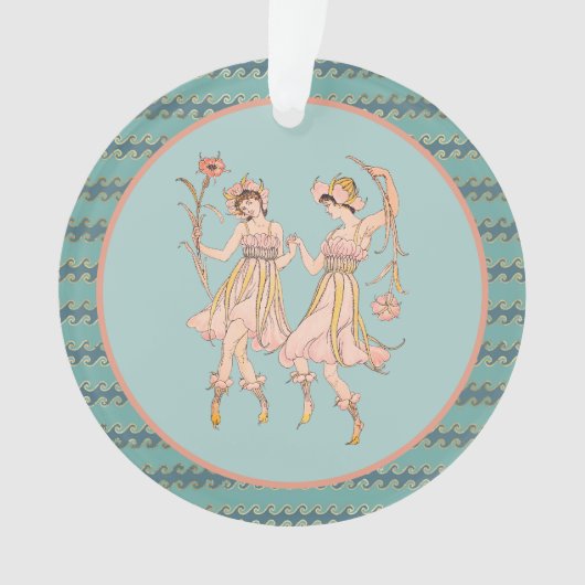 ヴィンテージ・シェイクスピアの花壇の女性 オーナメント (正面)
