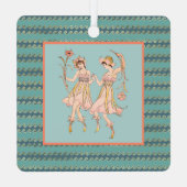 ヴィンテージ・シェイクスピアの花壇の女性 メタルオーナメント (裏面)