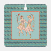 ヴィンテージ・シェイクスピアの花壇の女性 メタルオーナメント (正面)