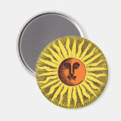 ヴィンテージ·シェナル·イエロー·スマイル·ハッピー·ヒッピー·サン マグネット (正面/裏面)