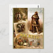 ヴィンテージ – シェークスピアのマクベス, 1884 ポストカード (正面/裏面)
