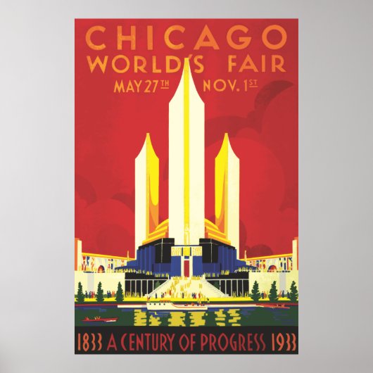 ヴィンテージ シカゴ万国博覧会ポスター 1933 ポスター (正面)