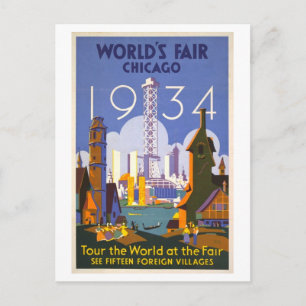 ヴィンテージ シカゴ万国博覧会ポスター (1934) ポストカード