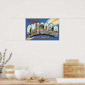 ヴィンテージ、シカゴ・イリノイからのご挨拶 ポスター (キッチン)