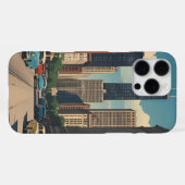ヴィンテージ シカゴ イリノイ市 スカイライン レトロ トラベル iPhoneケース (裏面横)