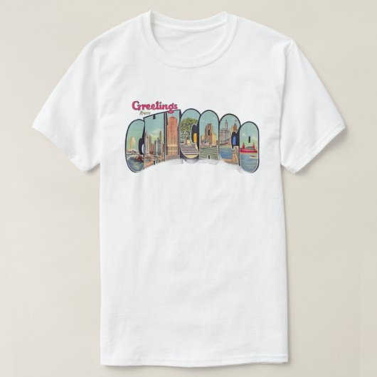 ヴィンテージ シカゴ グリーティング Tシャツ (デザイン正面)