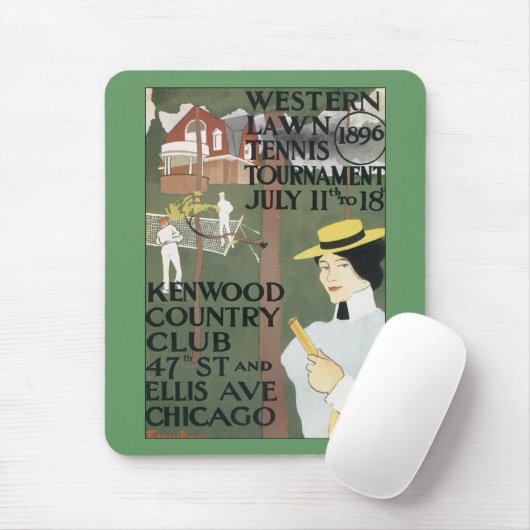 ヴィンテージ・シカゴ・テニス・ポスター マウスパッド (マウス)