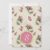 ヴィンテージ·シック·ピンク·フローラ卒業パーティー·招待状 招待状 (裏面)