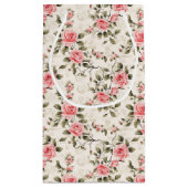 ヴィンテージ シック ピンク ローズ スモールペーパーバッグ (裏面)