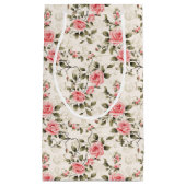 ヴィンテージ シック ピンク ローズ スモールペーパーバッグ (正面)