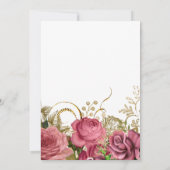 ヴィンテージ シック フラワー 50周年 結婚記念日 招待状 (裏面)