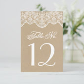 ヴィンテージ シック ブロケードレース テーブルナンバーカード 招待状 (スタンド正面)
