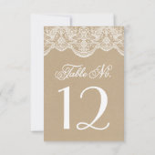 ヴィンテージ シック ブロケードレース テーブルナンバーカード 招待状 (裏面)