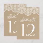 ヴィンテージ シック ブロケードレース テーブルナンバーカード 招待状 (正面/裏面)