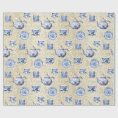 ヴィンテージ シノワズリーの食器 アンティーク ダマスク ラッピングペーパー (フラット)