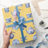 ヴィンテージ シノワズリーの食器 アンティーク ダマスク ラッピングペーパー