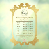 ヴィンテージ シャイニー ゴールド カンパニー ロゴ QRコード 営業時間 ウィンドウサイン (シート3)