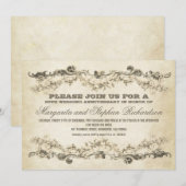 ヴィンテージ シャビーな周年記念の招待状 招待状 (正面/裏面)