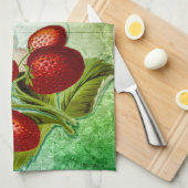 ヴィンテージ シャビーイチゴ イチゴ畑 キッチンタオル (四つ折り)