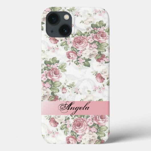 ヴィンテージ シャビーシック フラワー パーソナライズド Case-Mate iPhoneケース (裏面)
