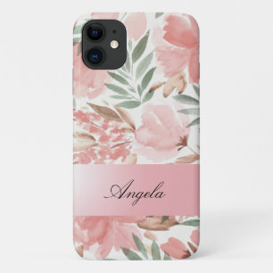 ヴィンテージ シャビーシック 水彩 花々 iPhone 11 ケース