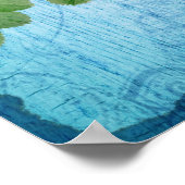 ヴィンテージ シャビー シック イエローローズ オン ブルウッド ポスター (角)