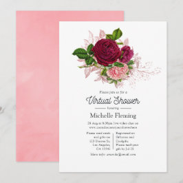 ヴィンテージ シャビー シック バーチャル シャワー 招待状