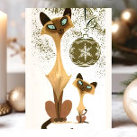 ヴィンテージ·シャムのクリスマス·キャッツ シーズンポストカード<br><div class="desc">ヴィンテージクリスマス·キャッツ·ホリデー·ポストカード。このデザインは、ヴィンテージのシャムネコにクリスマス装飾がついている。なんてレトロな休日の風景が美しいのでしょう。</div>