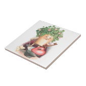 ヴィンテージ シャムロック ハートとキー セントパトリックデー タイル (側面)