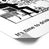 ヴィンテージ – シャンパン&ダンスを飲む ポスター (角)