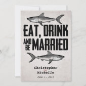 ヴィンテージ　シャークの結婚式 Eat Drink and be Married 招待状 (正面)