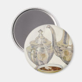 ヴィンテージ シルバー コーヒー サービス マグネット (正面/裏面)