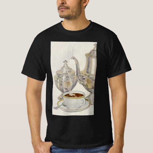 ヴィンテージ シルバー コーヒー サービス Tシャツ (正面)