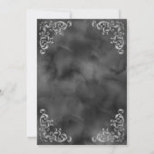 ヴィンテージ シルバー ブラック ウォーターカラー ウェディング 招待状 (裏面)