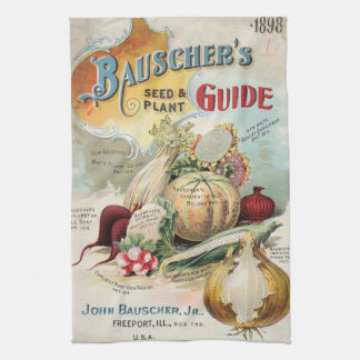 ヴィンテージ シードカタログ 1898 Bauscher's ティータオル キッチンタオル