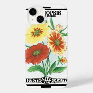ヴィンテージ シード パケット ラベル アート、コリオプシス 花 Case-Mate iPhone 14ケース