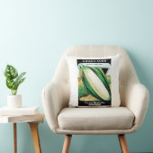 ヴィンテージ シード パケット ラベル アート、スイート ホワイト コーン クッション (椅子)