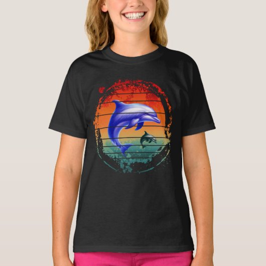 ヴィンテージ シー クリーチャー イルカ Tシャツ (正面)