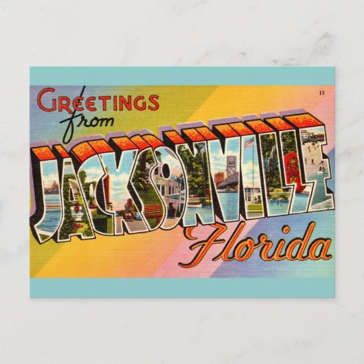 ヴィンテージ ジャクソンビル フロリダ ポストカード (正面)