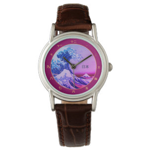ヴィンテージ・ジャパン素晴らし，神奈川漢字時計の波 腕時計