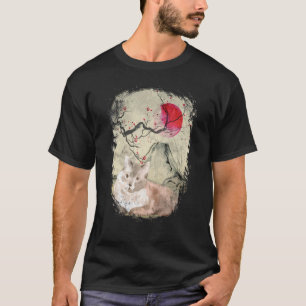 ヴィンテージ ジャパン 猫 和風浮世絵 Tシャツ