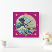 ヴィンテージ・ジャパン,神奈素晴らし川の漢字時計から電波 スクエア壁時計 (ホーム)