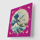 ヴィンテージ・ジャパン,神奈素晴らし川の漢字時計から電波 スクエア壁時計 (傾斜)