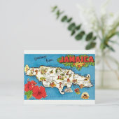 ヴィンテージ ジャマイカ 島 ポストカード マップ (スタンド正面)