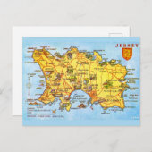 ヴィンテージ・ジャージー地図 ポストカード (正面/裏面)