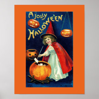 ヴィンテージ・ジョリー・ハロウィンガールウィッチポスター ポスター