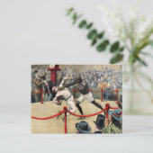 ヴィンテージ・ジョンソンVSジェフリーズ ボクシングイラスト ポストカード (スタンド正面)