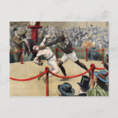 ヴィンテージ・ジョンソンVSジェフリーズ ボクシングイラスト ポストカード (正面)